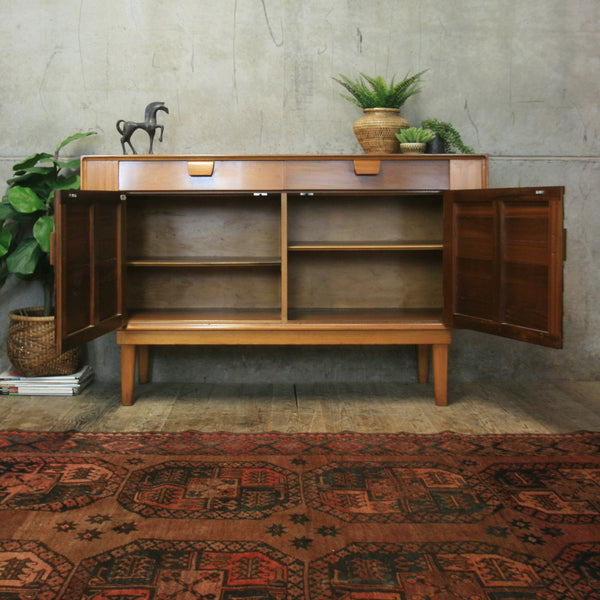 Small Mid Century Walnut Sideboard - 0707d