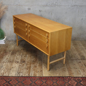 Mid Century Meredew Oak Chest of Drawers / Sideboard - 0209b