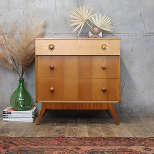 Mid Century Oak Chest of Drawers 1 (One of a pair) - 0411d
