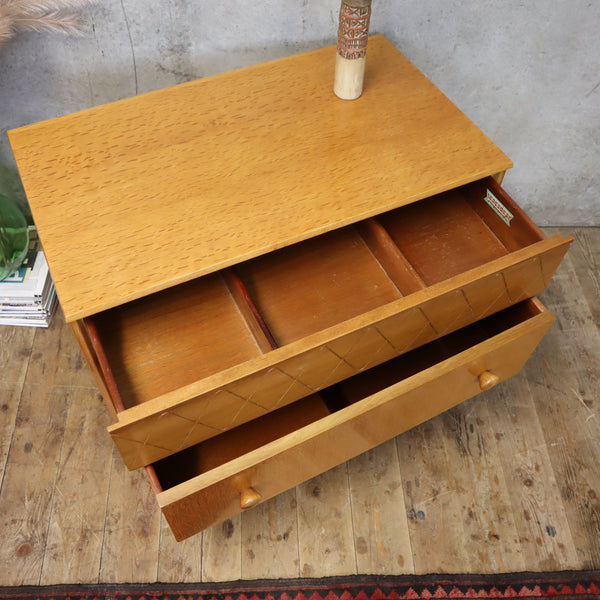 Mid Century Oak Chest of Drawers / Bedside Table 1 (One of a pair) - 0411b