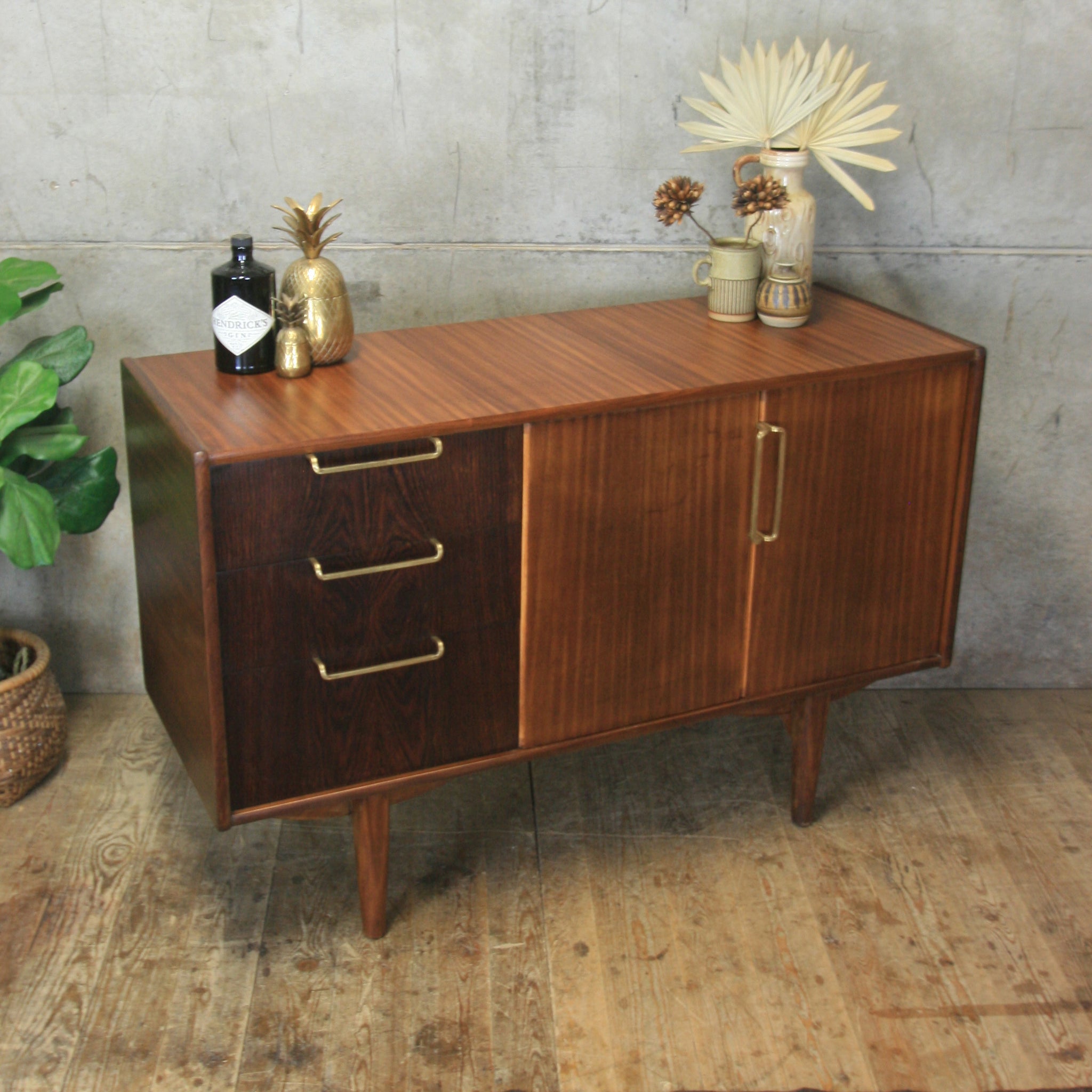 Mid Century Small Sideboard 2103k Mustard Vintage
