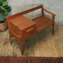 Vintage Chippy Heath Teak Telephone Seat #0114q