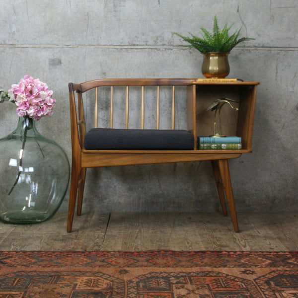 Vintage Mid Century Chippy Heath Telephone Seat