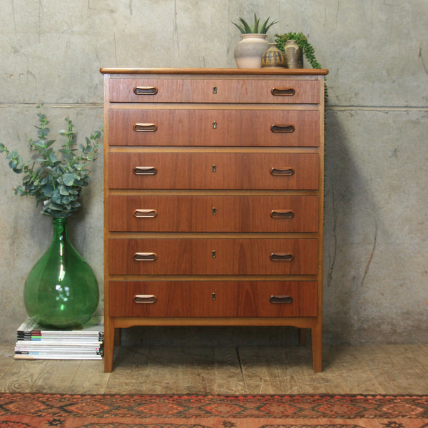 Mid Century Teak Danish Tallboy - 1303f