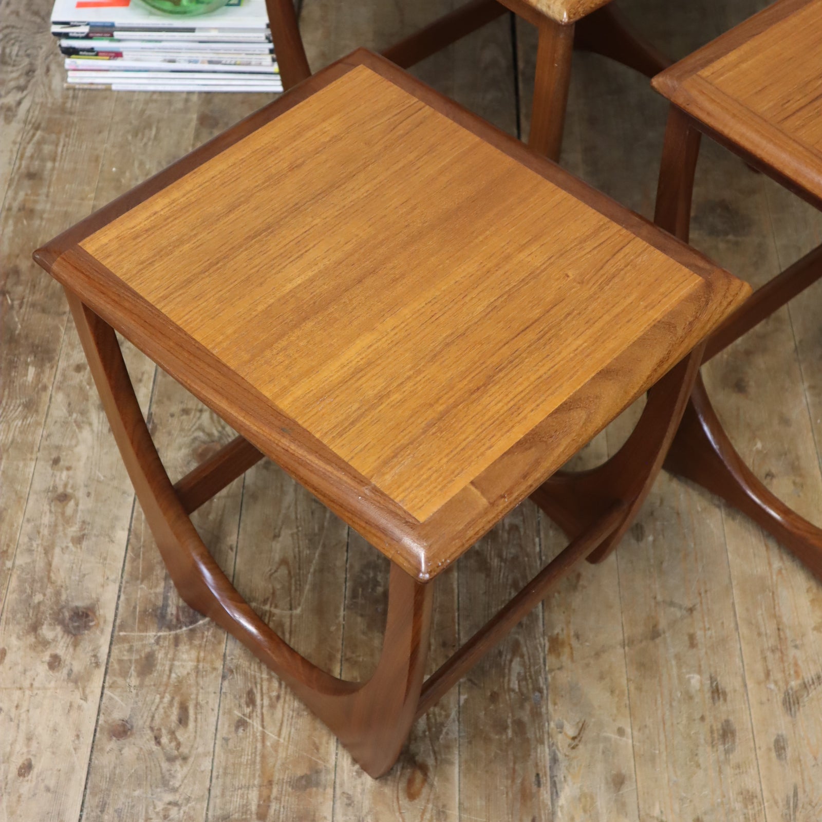 Mid Century GPlan Nest of Teak Coffee Tables 1101a Mustard Vintage