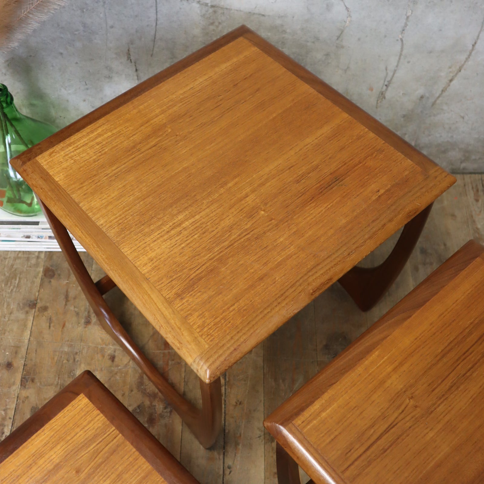 Mid Century GPlan Nest of Teak Coffee Tables 1101a Mustard Vintage
