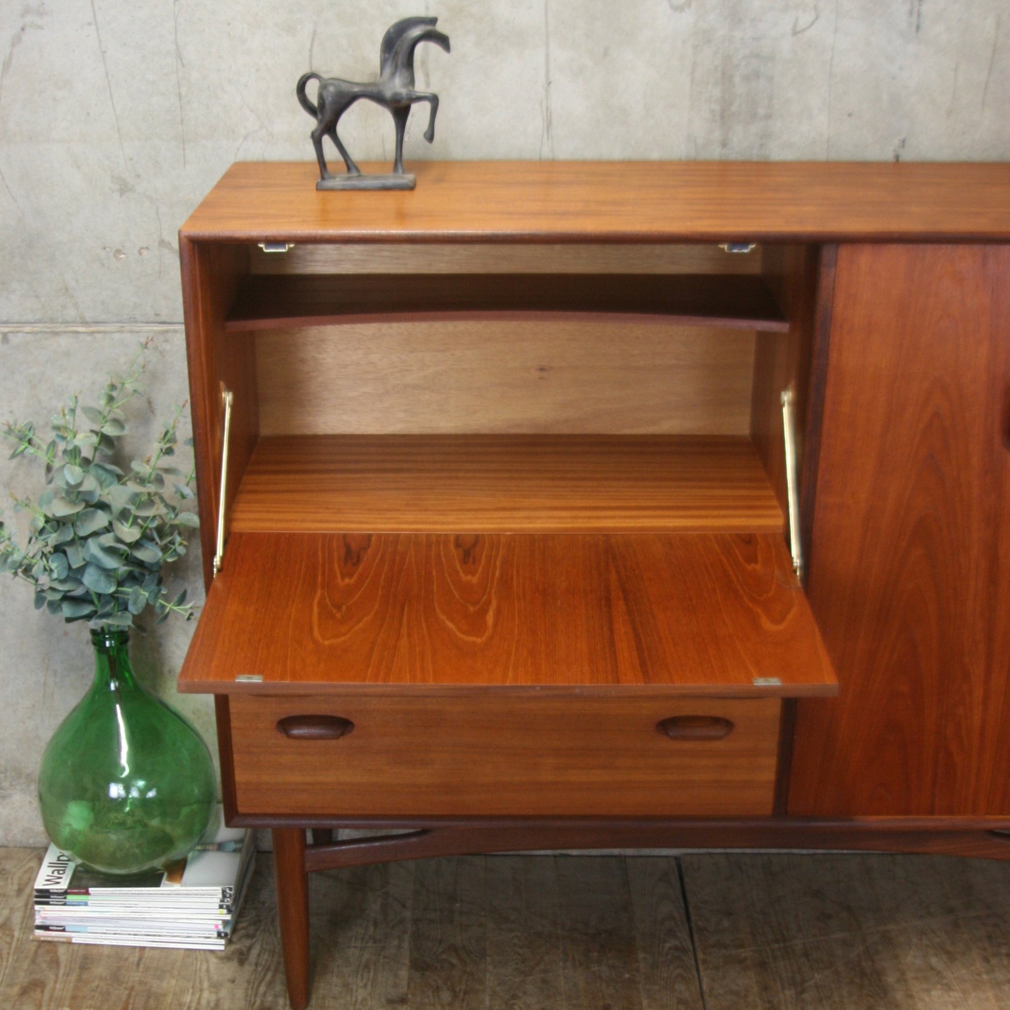 Rare GPlan Teak Drinks Sideboard 2401f Mustard Vintage