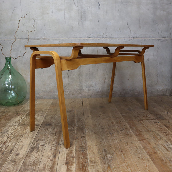Mid Century Esavian Bent Plywood School Table / Desk - 1404c