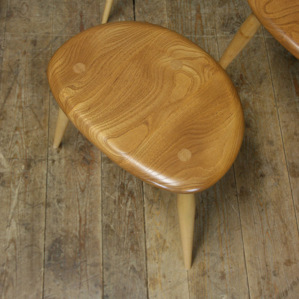 Ercol Elm & Beech Pebble Nest of Tables – 0607k