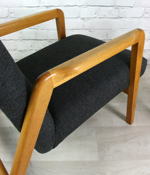 Mid century vintage upholstered armchair – one of a pair