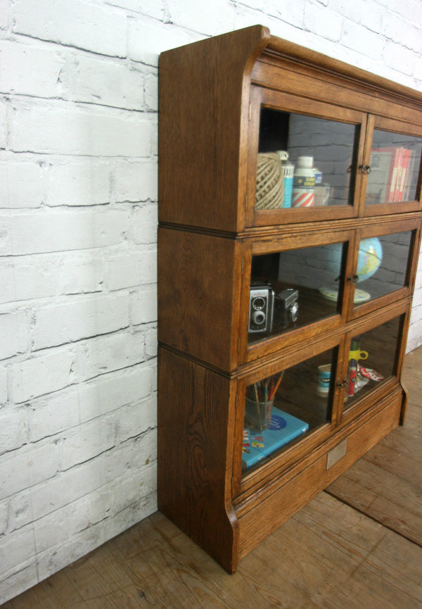 Vintage Oak Barristers Sectional Bookcase
