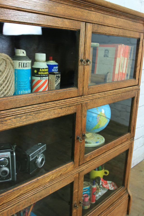 Vintage Oak Barristers Sectional Bookcase