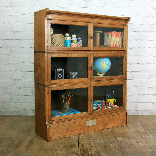 Vintage Oak Barristers Sectional Bookcase