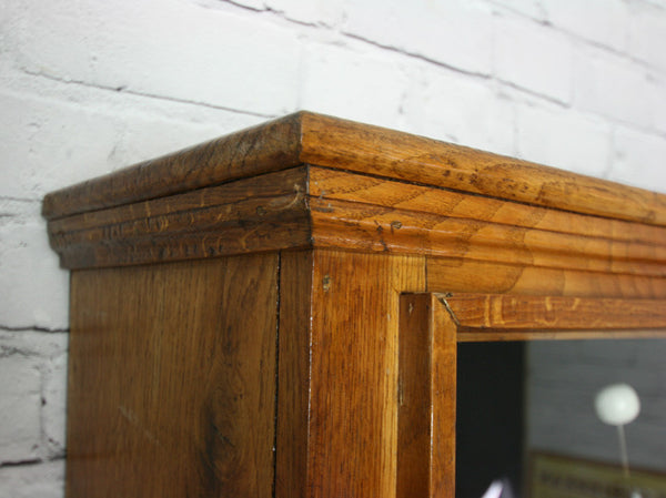 Vintage oak school laboratory display cabinet