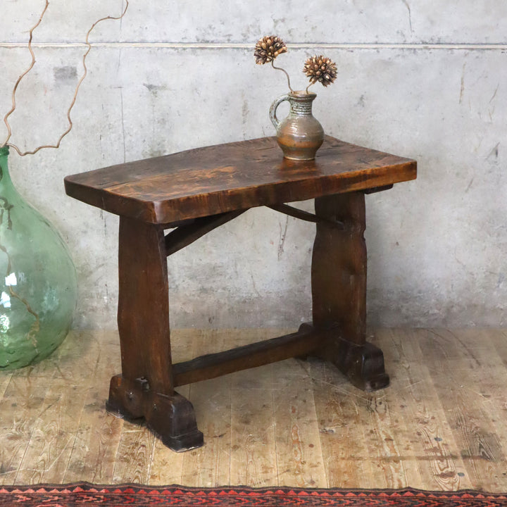 primitive_handmade_oak_rustic_side_table_bench