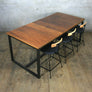 'The Harnall' Reclaimed Iroko Steel Framed Dining Table (Bespoke/Made to order)