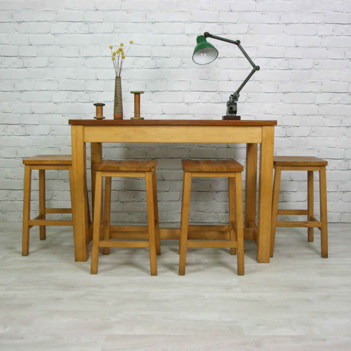 Vintage School Laboratory Table **Restored To Order** – Mustard Vintage