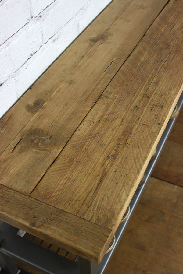 *Bespoke listing for Becky* 1 x Rustic Industrial Shoe Bench in Oak Wax Finish and 1 x Mind The Gap vintage stool