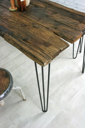 Hairpin Leg Reclaimed Barn Wood Industrial Table