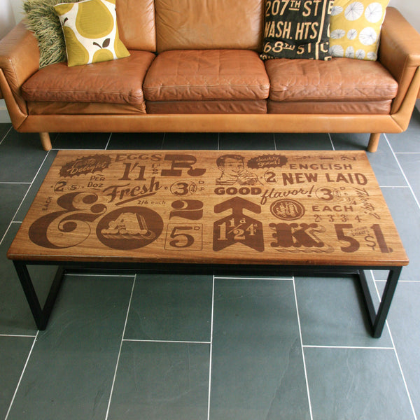 *LIMITED EDITION* 'The Harnall – Taste Delight' Foodie inspired Iroko Coffee Table
