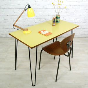 Vintage School Formica Hairpin Leg Desk/Table