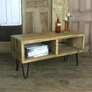 'The Hairpin' Rustic Media Unit - SMALL - *1 Oak Finish in stock*