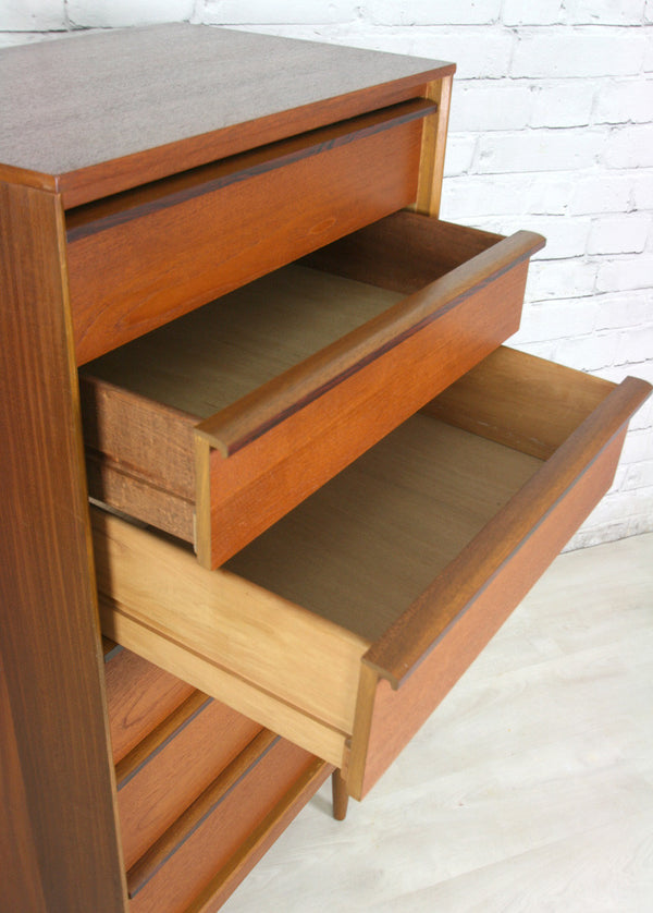 Vintage Austinsuite Teak & Rosewood Tallboy Chest of Drawers