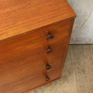Mid Century Teak Chest of Drawers - 0801a