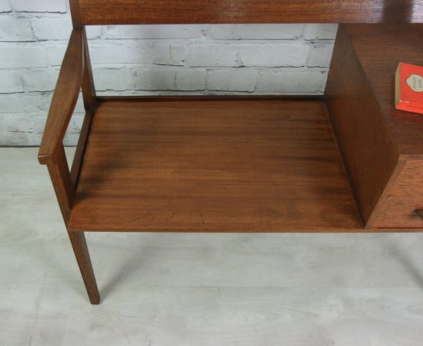 Vintage Teak 1960s Telephone Seat