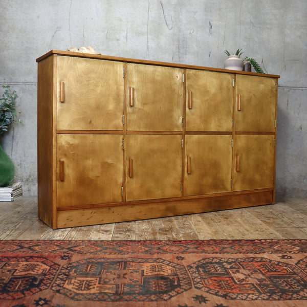 Vintage School Gym Wooden Lockers - 1405g
