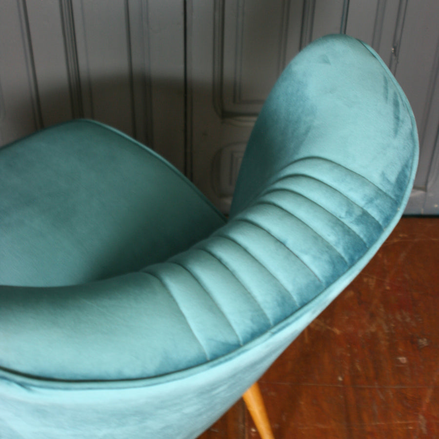 Mid Century Bartholomew Cocktail Chair - Teal Velvet