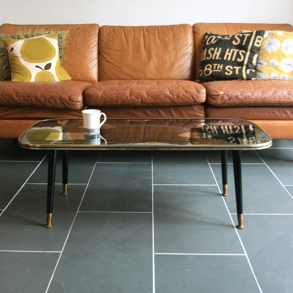 Vintage 1950s Geometric Coffee Table – Black