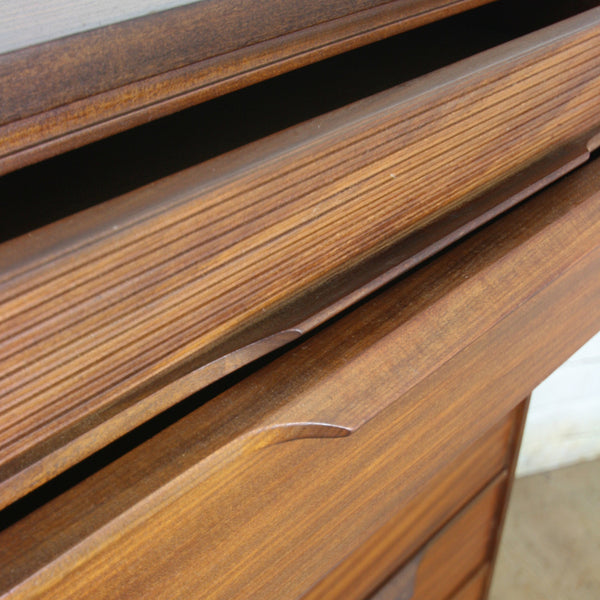 Mid Century Afromosia Tallboy Chest of Drawers