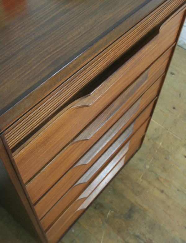 Mid Century Afromosia Tallboy Chest of Drawers
