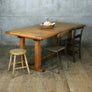 Bespoke order for Amelie - 1 x Vintage 1920'S Heals Oak Dining Table, 1 x Rustic Vintage Oak Bench, 3 x Rustic Oak Stool / Table