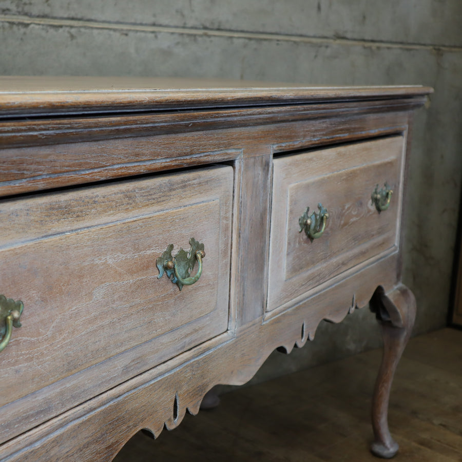 Antique English Rustic Bleached Oak Dresser - 1911f