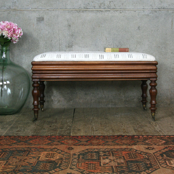 antique_mahogany_mud_cloth_tribal__duet_piano_stool_ottoman