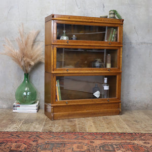 vintage_antique_oak_barristers_bookcase_cabinet