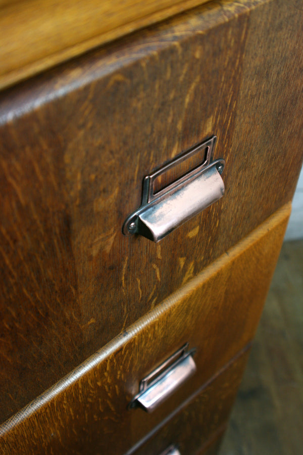 Edwardian Oak 4 Drawer Filing Cabinet
