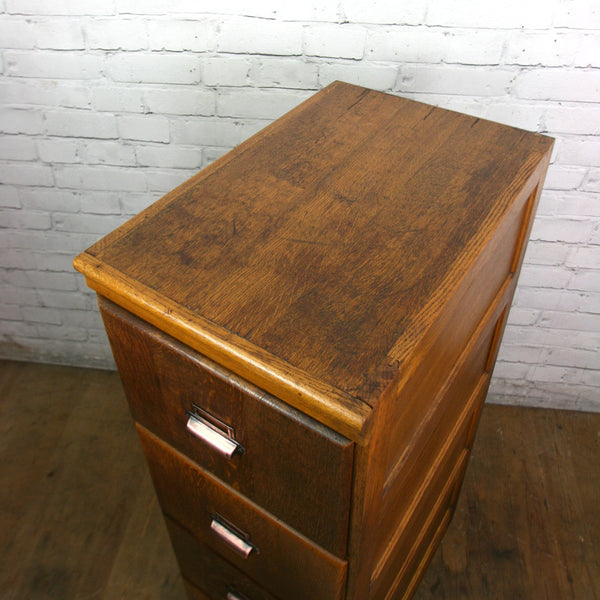 Edwardian Oak 4 Drawer Filing Cabinet