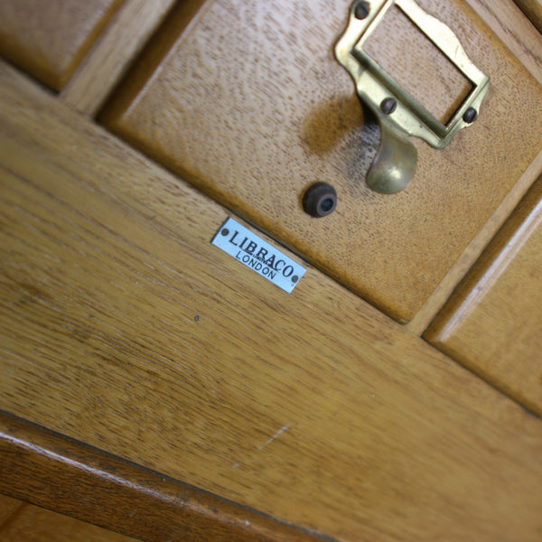 Vintage Oak Library Index Cabinet