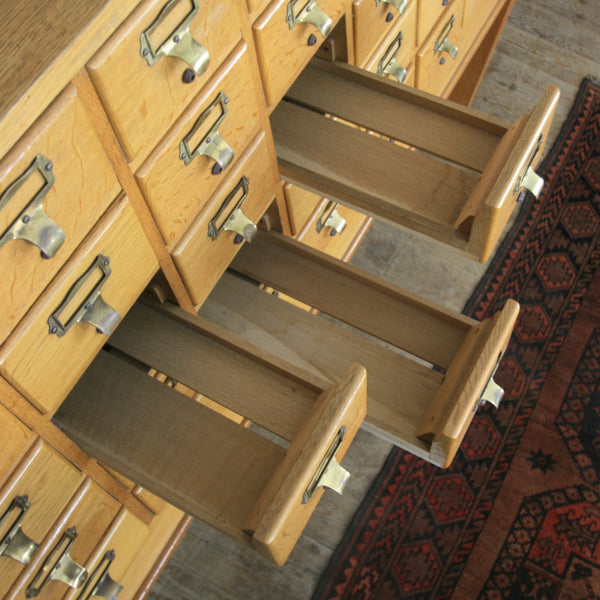Vintage Oak Library Index Cabinet