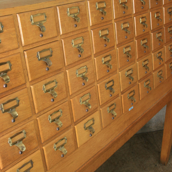 Vintage Oak Library Index Cabinet