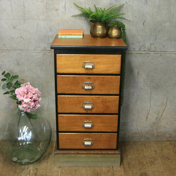 vintage_antique_oak_shop_museum_chest_of_drawers