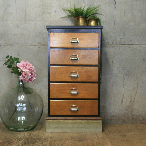 vintage_antique_oak_shop_museum_chest_of_drawers