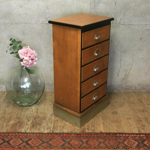 vintage_antique_oak_shop_museum_chest_of_drawers
