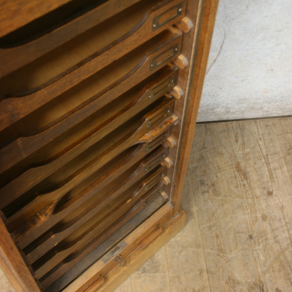 vintage_antique_oak_tambour_filing_cabinet