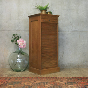 vintage_antique_oak_tambour_filing_cabinet