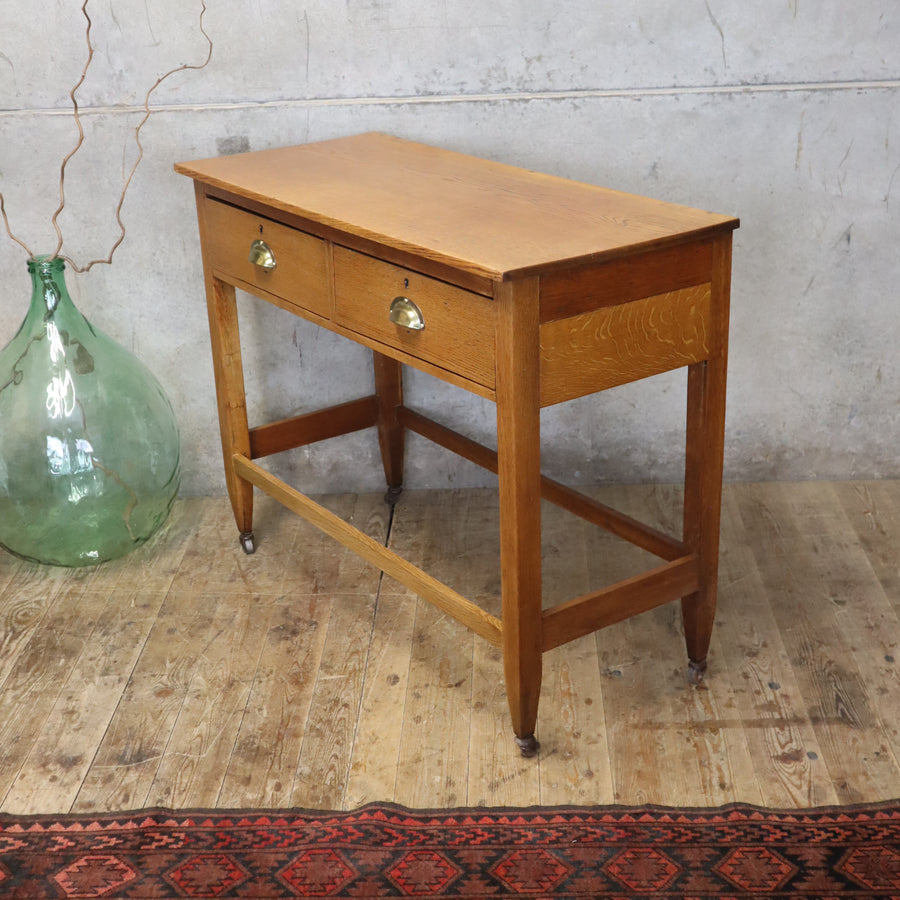 vintage_antique_rustic_oak_vanity_console_table