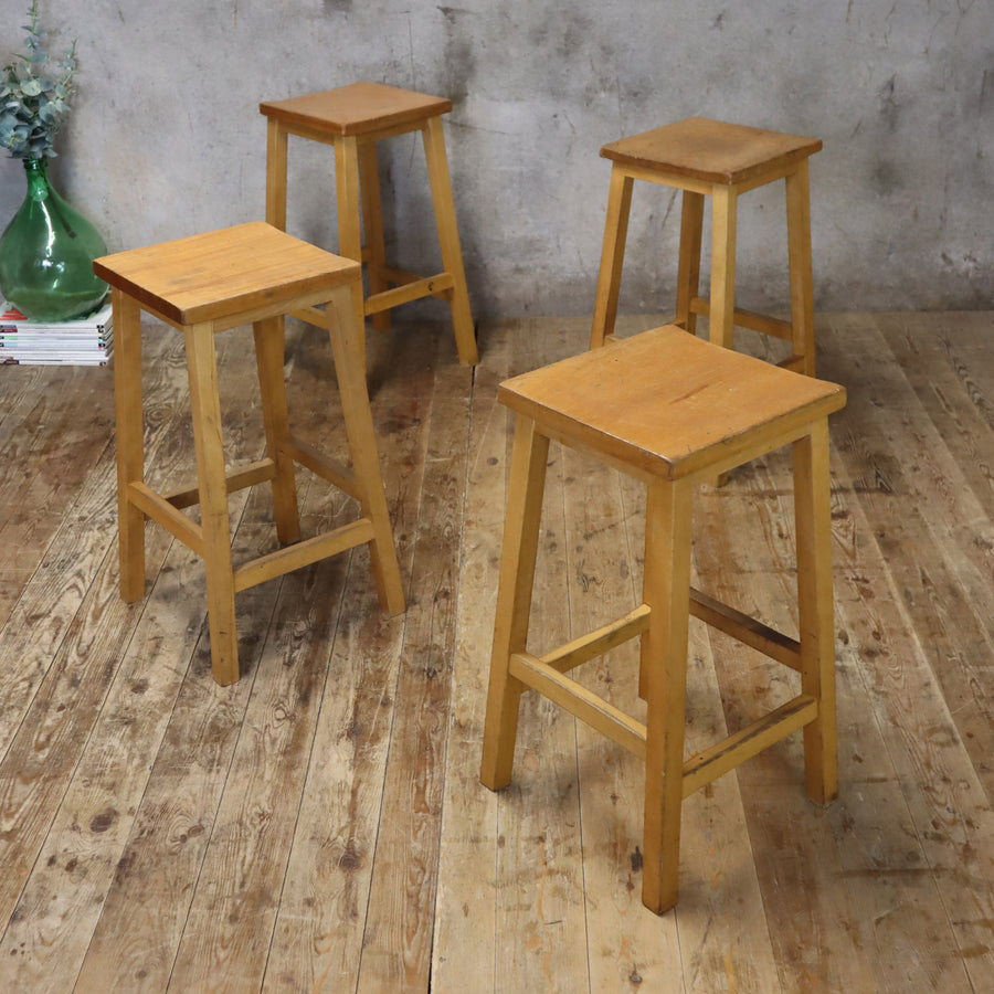 vintage_beech_elm_wooden_school_lab_stools